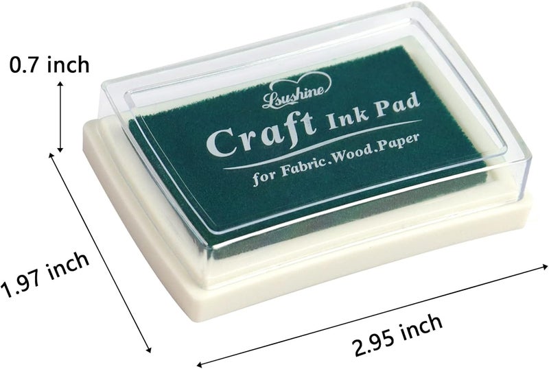 Lsushine Craft Ink Pad for Rubber Stamps, Paper, Wooden, Fabric, Scrapbooking, Non-Toxic Finger Ink Pads for Kids (Blackish Green) - Image 2